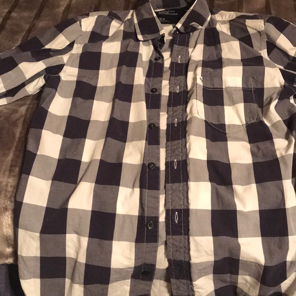Blue American eagle button up